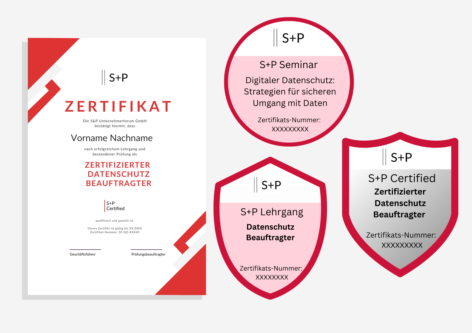 digitales S+P Badge & Zertifikat Datenschutzbeauftragter