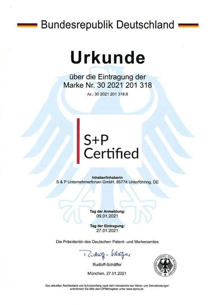 S+P Certified