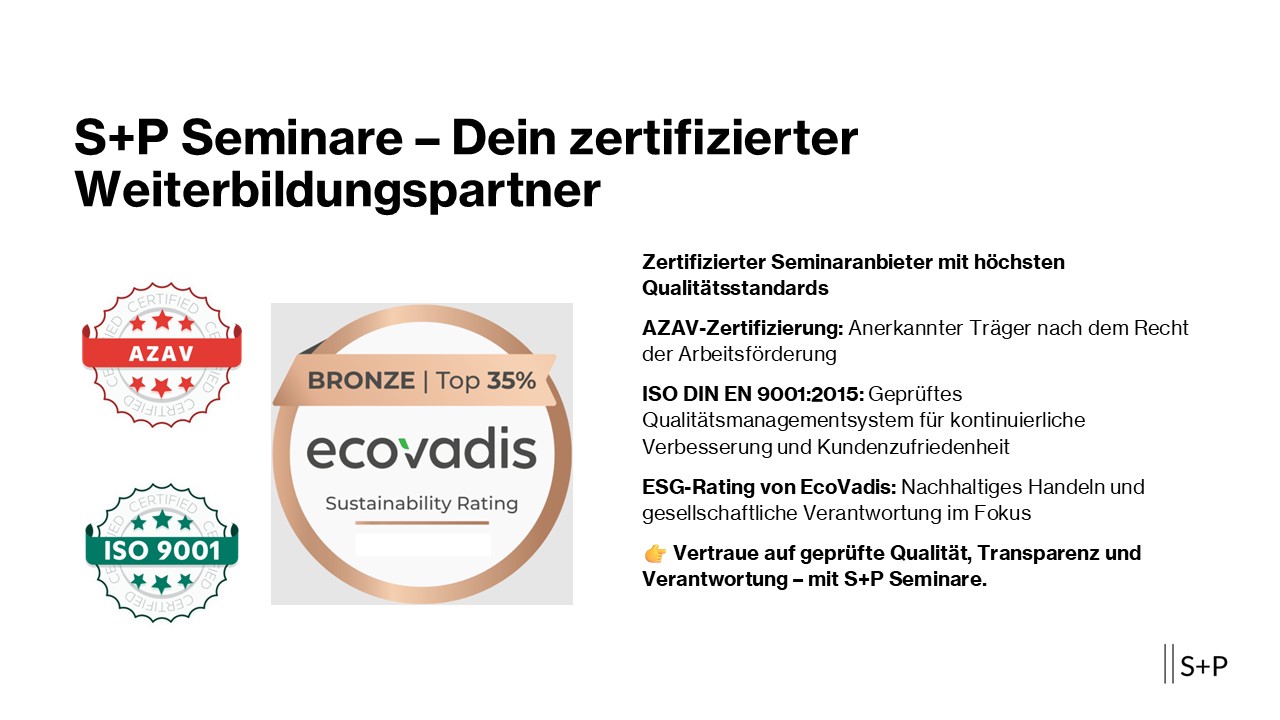 S+P Seminare – Dein zertifizierter Weiterbildungspartner